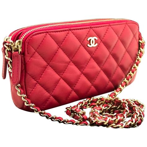 red chanel wallet bag|small double wallet Chanel.